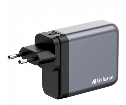 Ładowarka i akumulator VERBATIM GNC-140 32203 GaN 140W, PD 3.1, QC 3.0 3x USB-C, 1x USB-A, UE / UK ANVE14W5AQGG